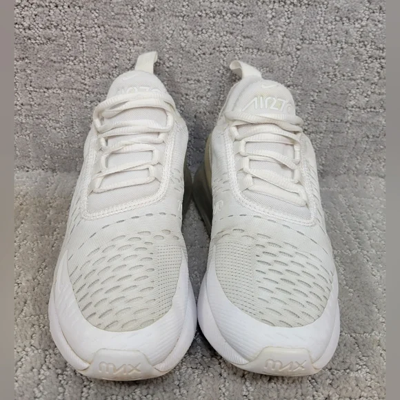 NIKE Air Max 270 GS Youth Size 5Y Women's 6.5 White Athletic Running Sneakers. - Picture 3 of 13